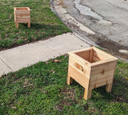 Planter box small square for patio or deck with bottom all cedar