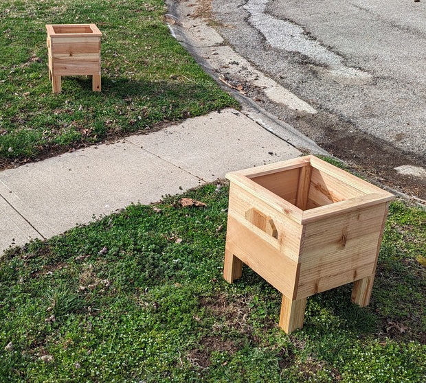 Planter box small square for patio or deck with bottom all cedar