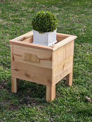 Planter box small square for patio or deck with bottom all cedar