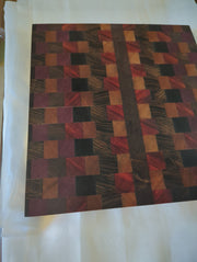 Cutting board end grain with variations of different wood species