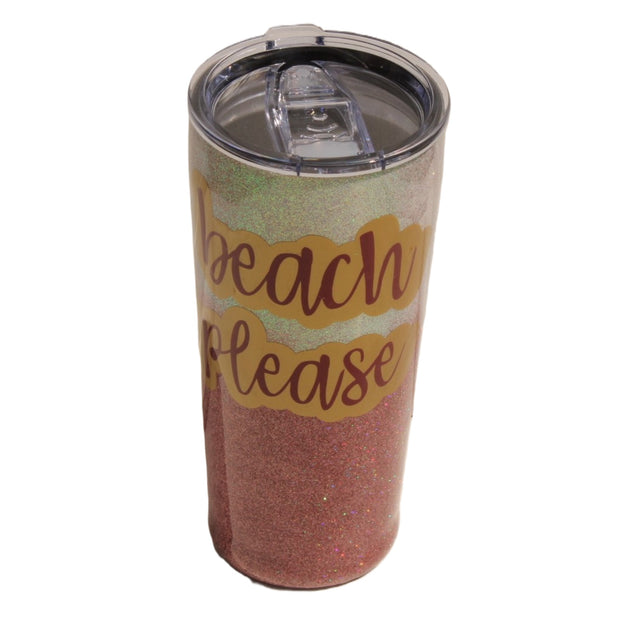 Tumbler Tapered Smooth 20 ounce. "Beach Please" (SOLD)