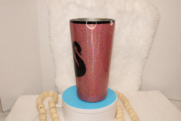 Tumbler 20 oz with black swan and sparkles galore