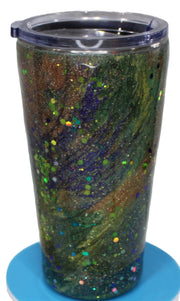 Tumbler Tapered Smooth 16 ounce we call (Purple Feathers)