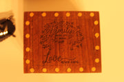 Keepsake Box with Engraved Lid Family Where life begins and love never ends made from Walnut and Poplar