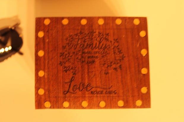 Keepsake Box with Engraved Lid Family Where life begins and love never ends made from Walnut and Poplar