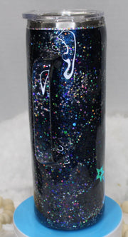 Tumbler Straight Skinny 20-ounce with handle we call (Black Magic)