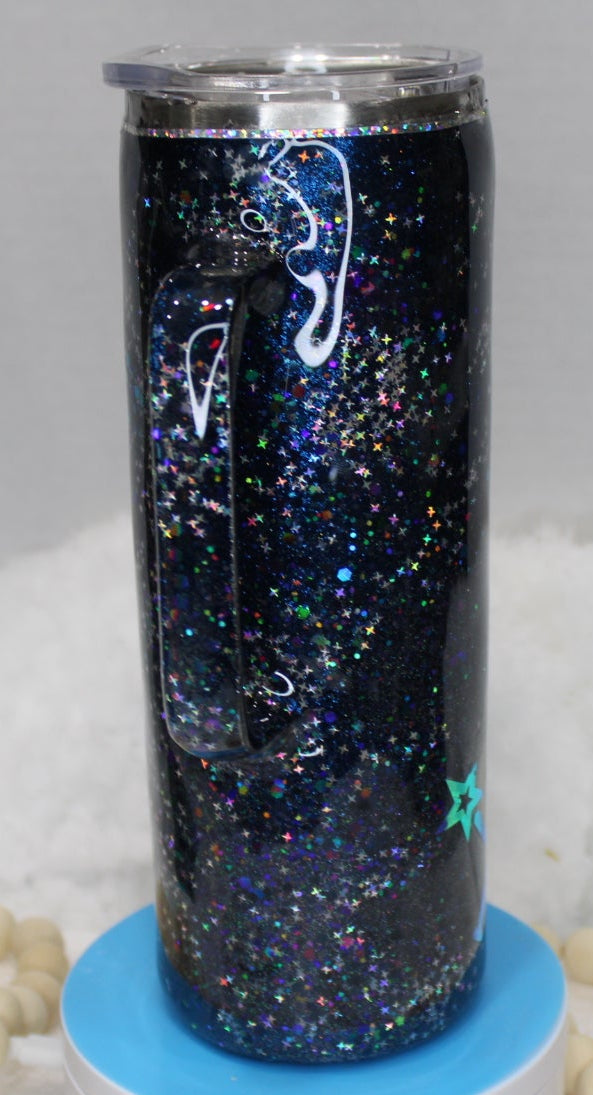 Tumbler Straight Skinny 20-ounce with handle we call (Black Magic)