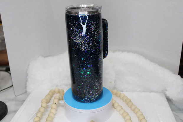 Tumbler Straight Skinny 20-ounce with handle we call (Black Magic)