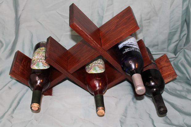 Wine Rack made from walnut and holds 6 bottles