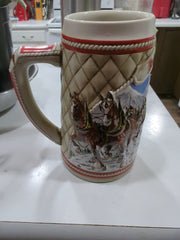 1985 Budweiser Holiday Stein- Limited Edition Handcrafted, Set Of Three (3)