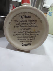 1985 Budweiser Holiday Stein- Limited Edition Handcrafted, Set Of Three (3)