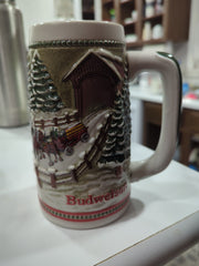 1985 Budweiser Holiday Stein- Limited Edition Handcrafted, Set Of Three (3)