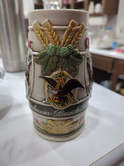 1985 Budweiser Holiday Stein- Limited Edition Handcrafted, Set Of Three (3)