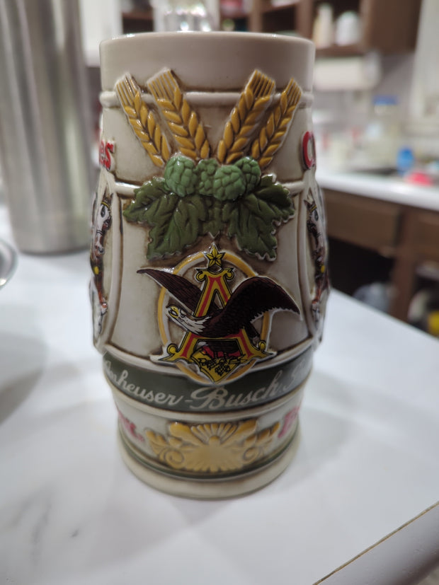 1985 Budweiser Holiday Stein- Limited Edition Handcrafted, Set Of Three (3)