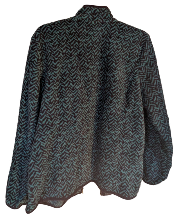 Apparel Women's jacket size Large Zig zag black and green pattern