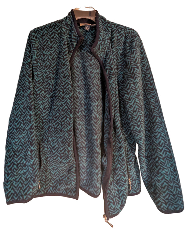 Apparel Women's jacket size Large Zig zag black and green pattern