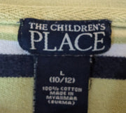 Apparel Boys Shirt Short Sleeve Size Large 10/12 green black and white striped by The Children's Place