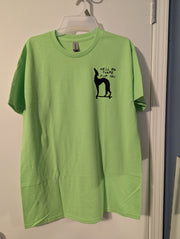 Apparel unisex T-shirt with grayhound dog and caption