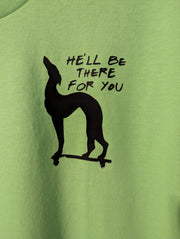 Apparel unisex T-shirt with grayhound dog and caption