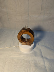 Vase flower vase sassafras wood with glass vial