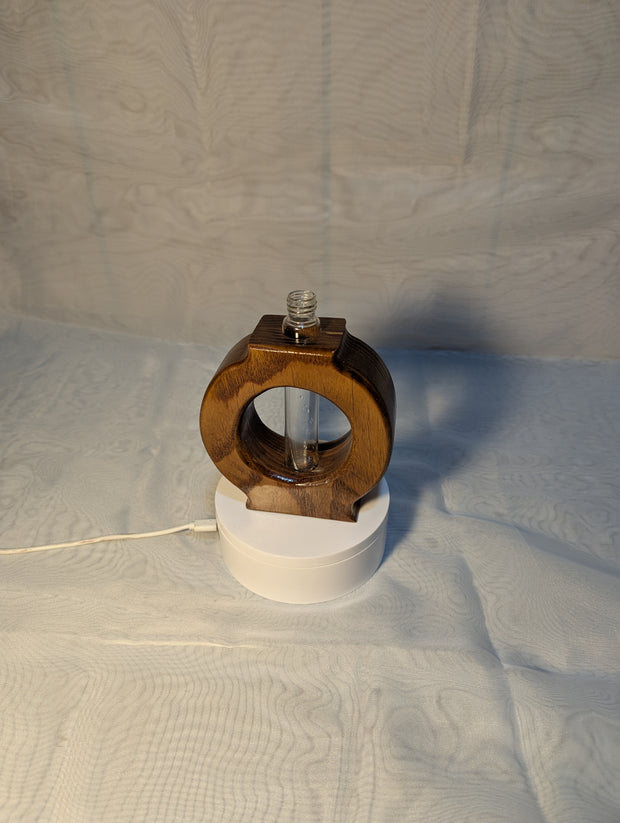 Vase flower vase sassafras wood with glass vial