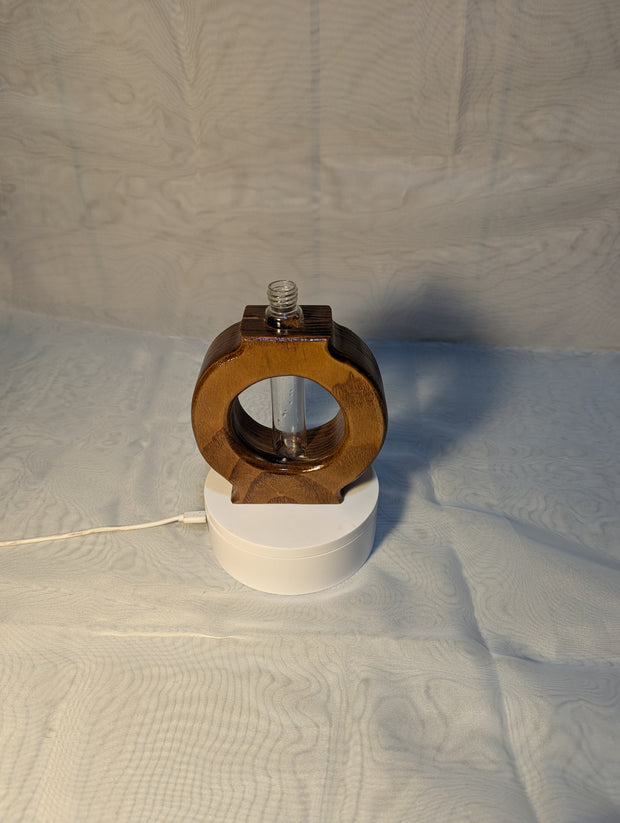 Vase flower vase sassafras wood with glass vial