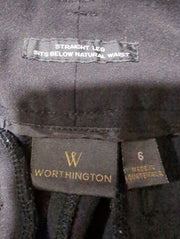 Apparel Women's Pants size 6 black straight leg women's dress slacks by Worthington