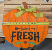 Pumpkin Sign | Farm Fresh | 15.5 inches wide