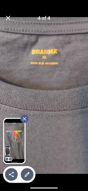 Apparel, unisex T-Shirt, extra-large XL, short sleeve, gray with decal of a dripping paint under pocket