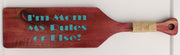 Decorative Sign that has engraving that "I'm Mom My rules or else" crafted from a 20" short oar