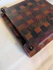 Cutting board small end grain with variations of different wood species