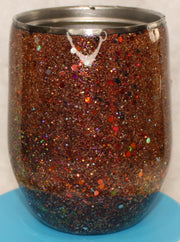Tumbler Wine glass Stemless 12 ounce we've called (Sparkly Copper)