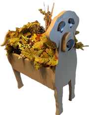 Planter shaped like a labrador for artificial or real flowers