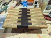 Cutting Board made from Walnut and Poplar cut end grain 10x15 inches